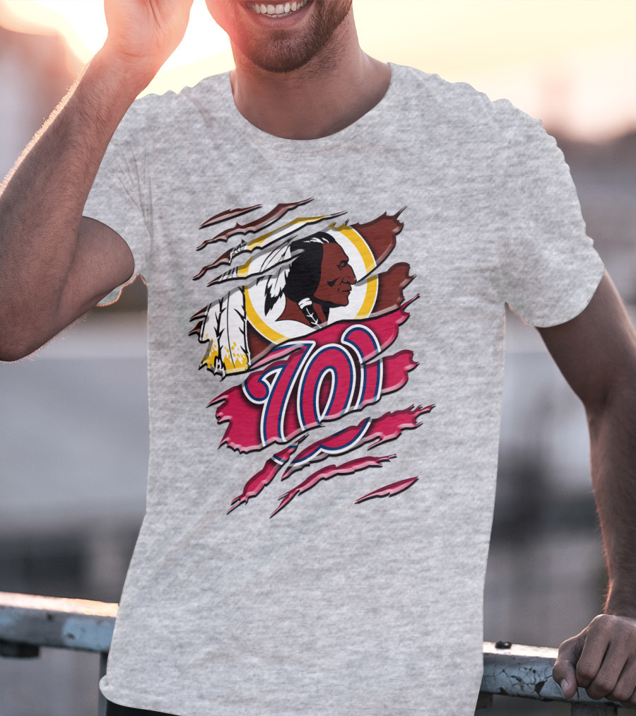 Washington Football Team And Nationals Logo Mashup Rah 105 T-Shirt