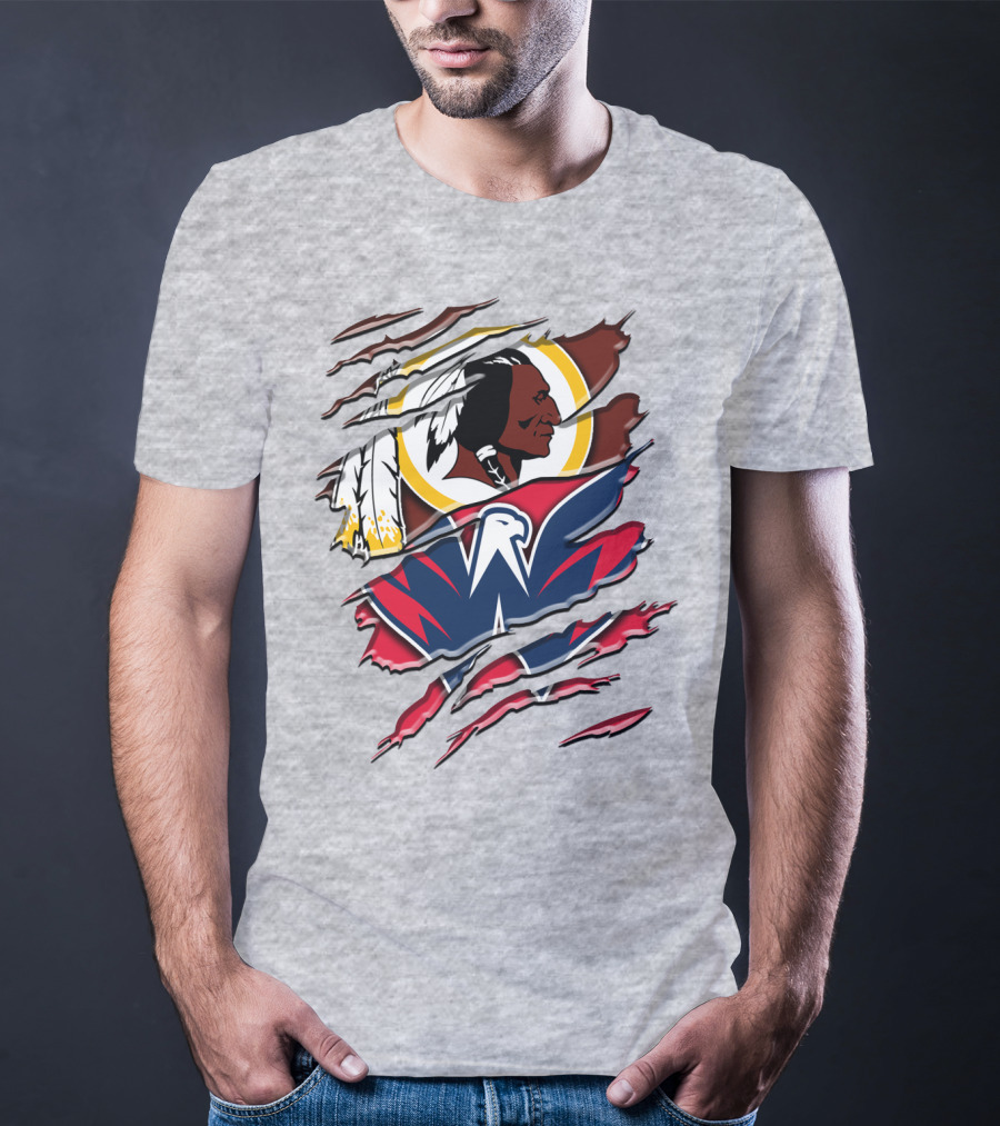 Washington Capitals And Washington Redskins Logo Mashup Rah 104 T-Shirt