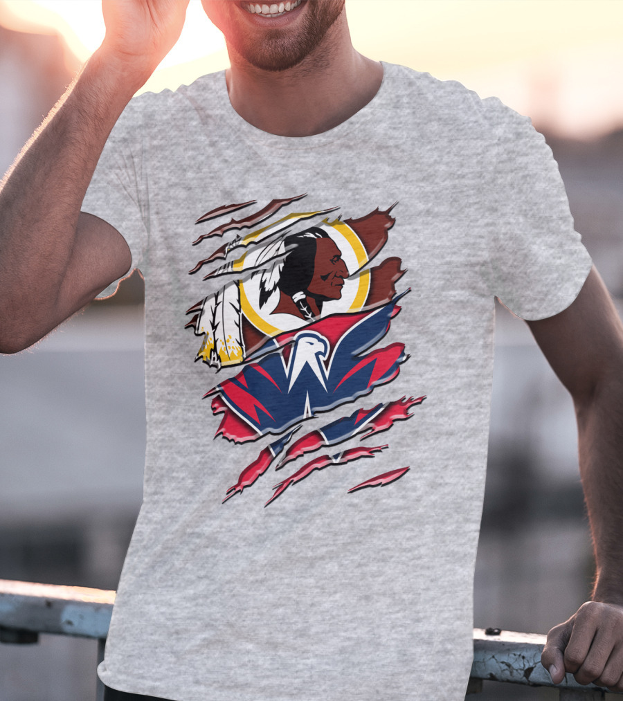 Washington Capitals And Washington Redskins Logo Mashup Rah 104 T-Shirt