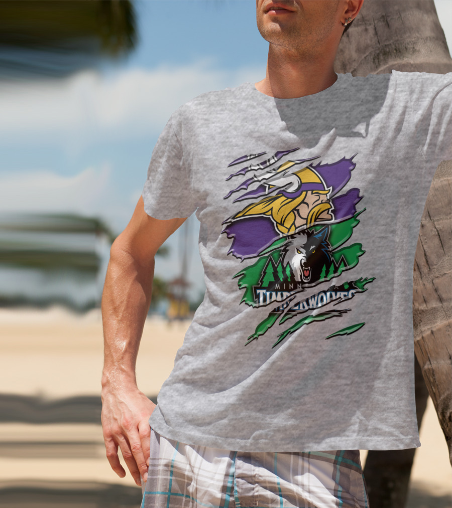 Minnesota Vikings Timberwolves Rah 134 Collaboration T-Shirt
