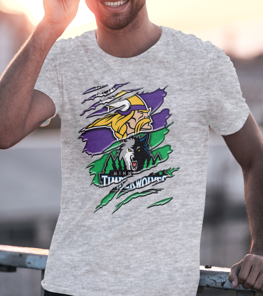 Minnesota Vikings Timberwolves Rah 134 Collaboration T-Shirt