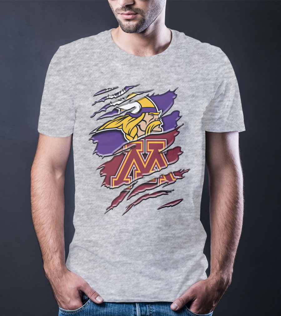 Minnesota Vikings And Golden Gophers Claw Marks Rah 133 T-Shirt