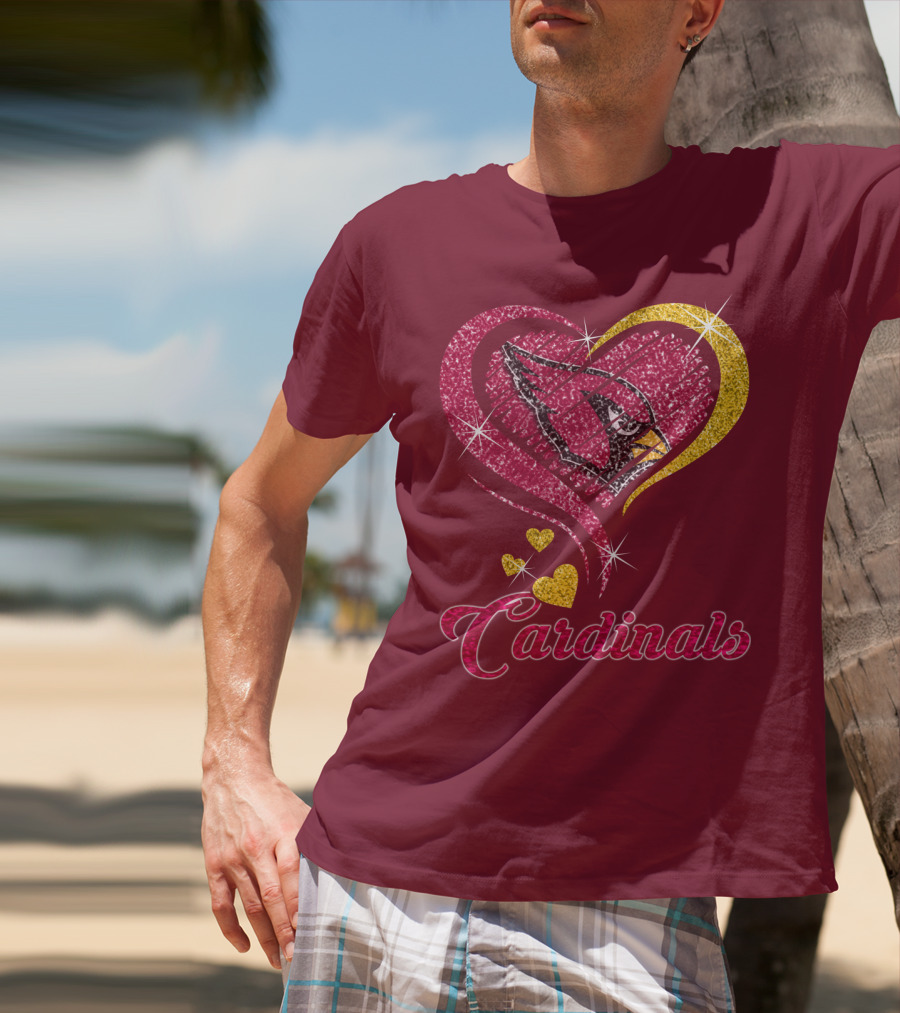 Cardinals Heart Glitter T-Shirt