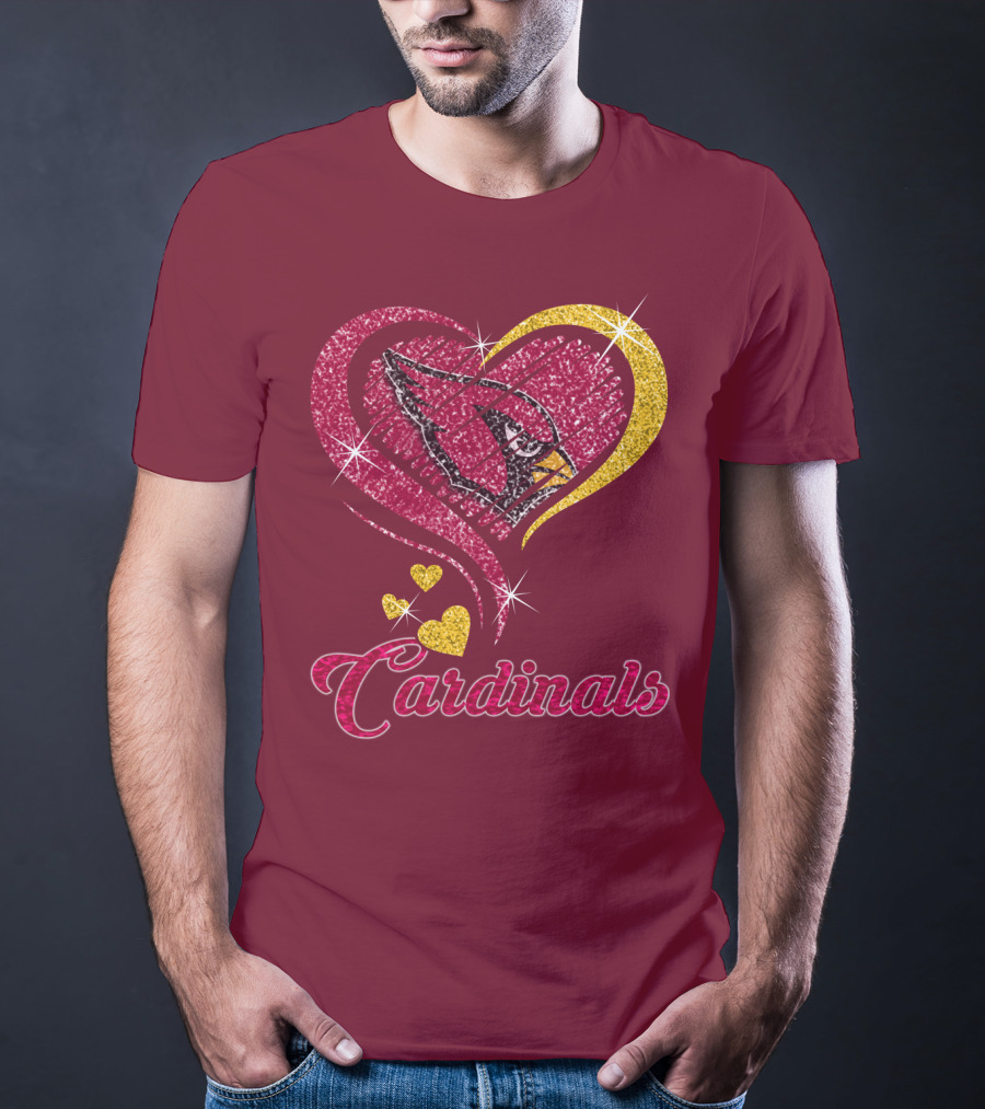 Cardinals Heart Glitter T-Shirt