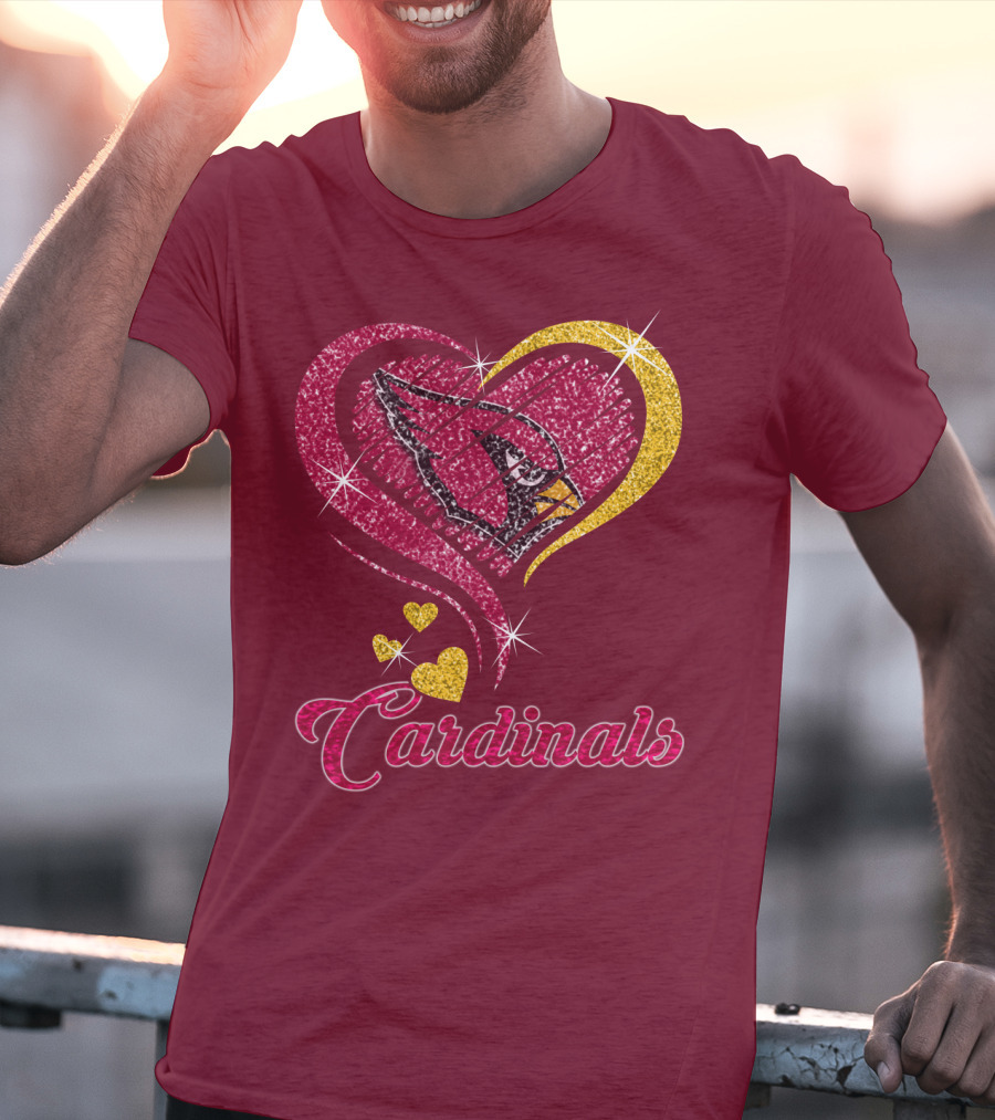 Cardinals Heart Glitter T-Shirt