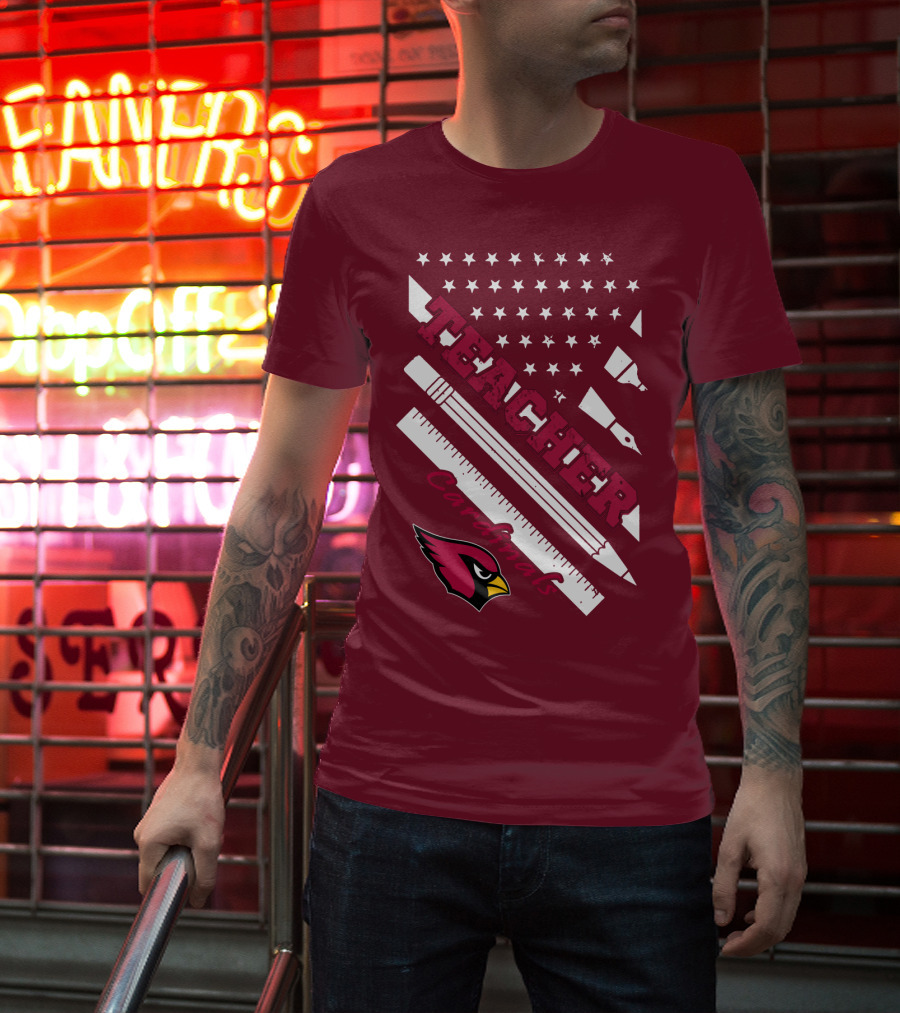 Arizona Cardinals Teacher Stars And Tools T-Shirt