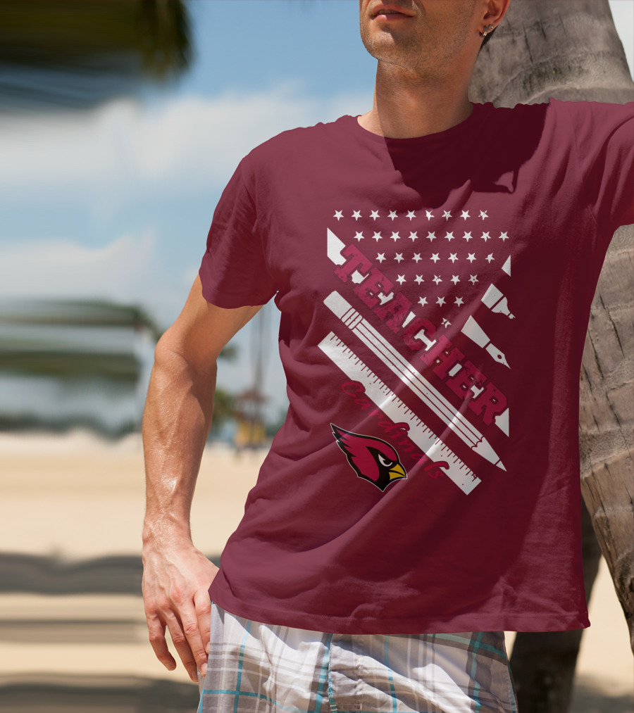 Arizona Cardinals Teacher Stars And Tools T-Shirt
