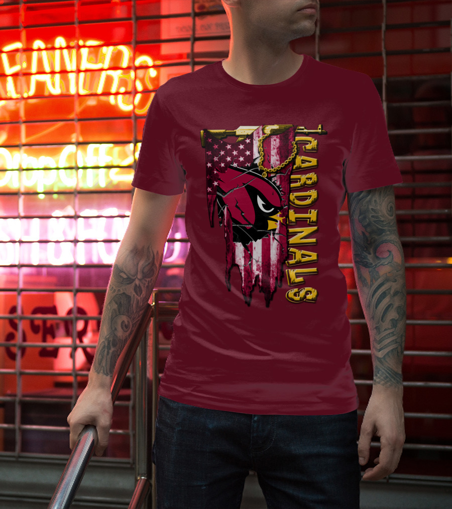 Cardinals Usa Flag And Chain T-Shirt