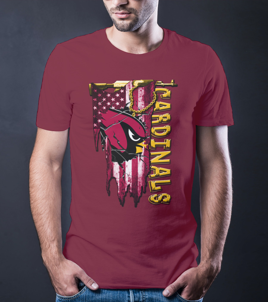 Cardinals Usa Flag And Chain T-Shirt