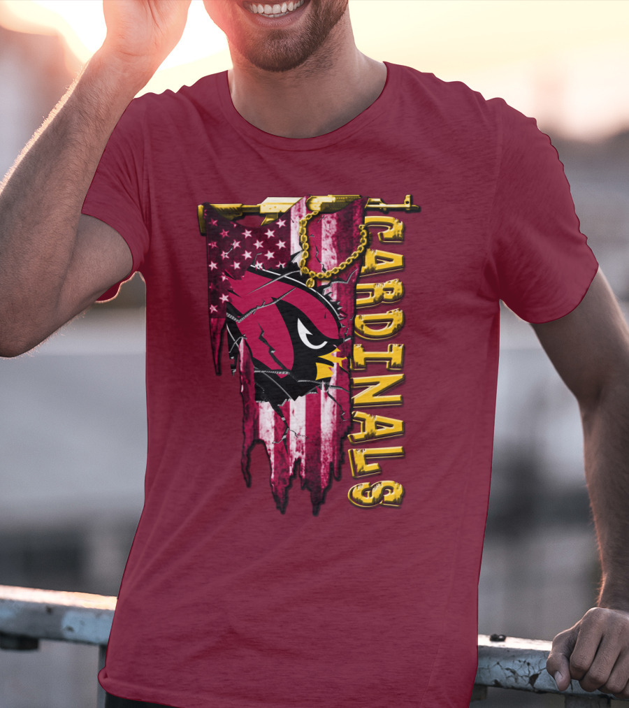 Cardinals Usa Flag And Chain T-Shirt
