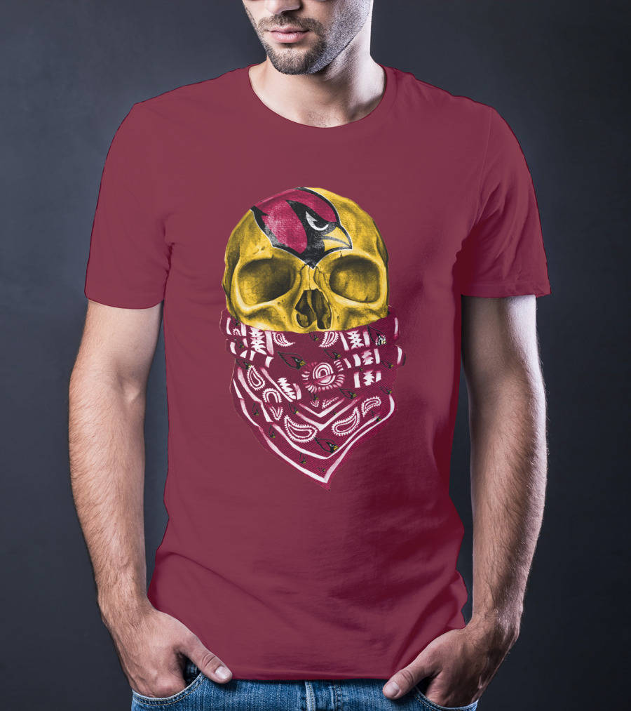 Arizona Cardinals Skull Bandana Red T-Shirt