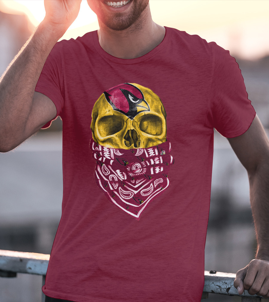 Arizona Cardinals Skull Bandana Red T-Shirt
