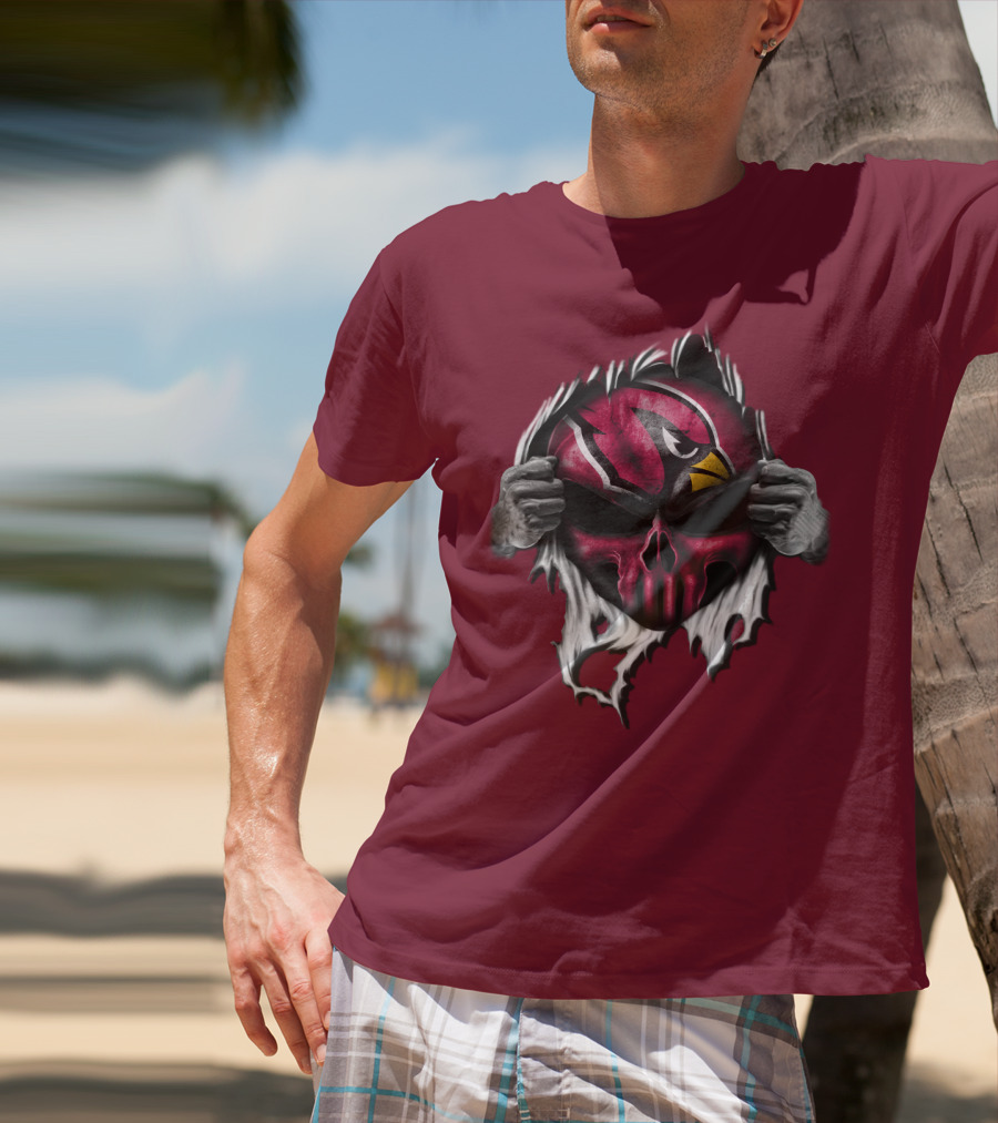 Arizona Cardinals Skull Logo T-Shirt
