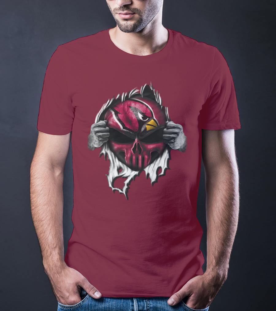 Arizona Cardinals Skull Logo T-Shirt