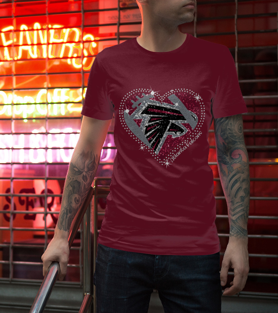 Atlanta Falcons Sparkling Heart T-Shirt
