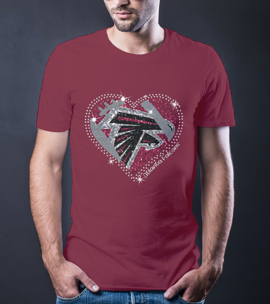 Atlanta Falcons Sparkling Heart T-Shirt