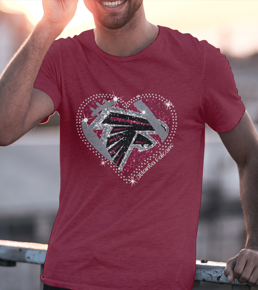 Atlanta Falcons Sparkling Heart T-Shirt