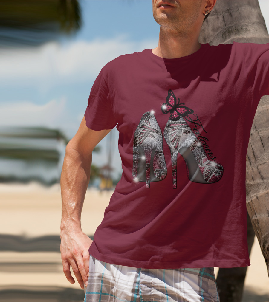 Atlanta Falcons High Heels With Butterfly T-Shirt