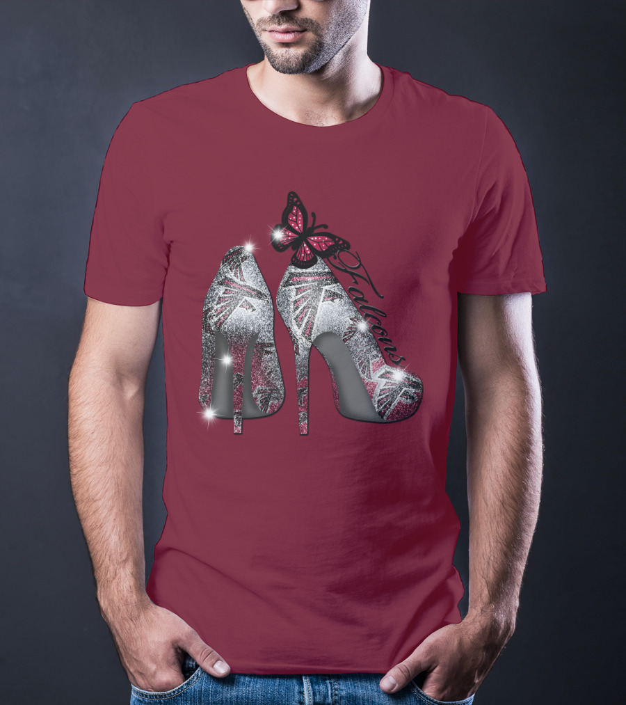 Atlanta Falcons High Heels With Butterfly T-Shirt
