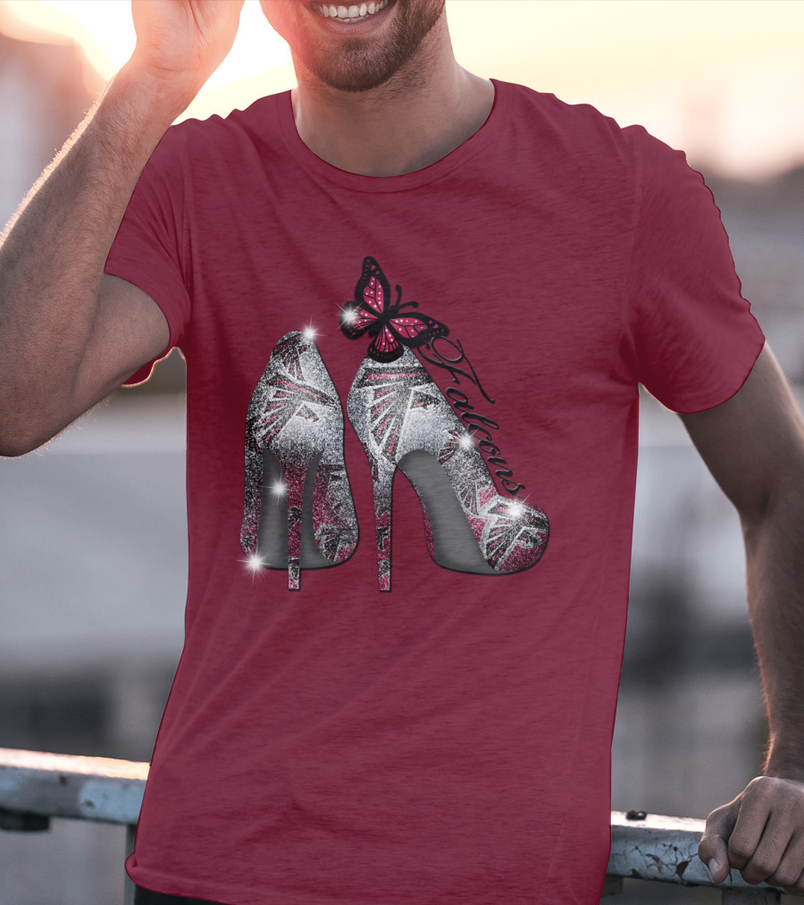 Atlanta Falcons High Heels With Butterfly T-Shirt
