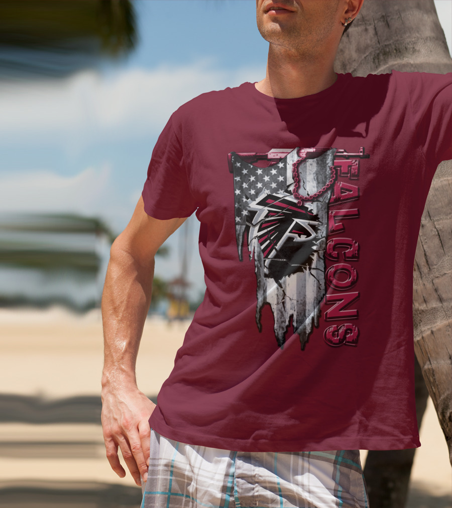 Atlanta Falcons American Flag Football Team T-Shirt