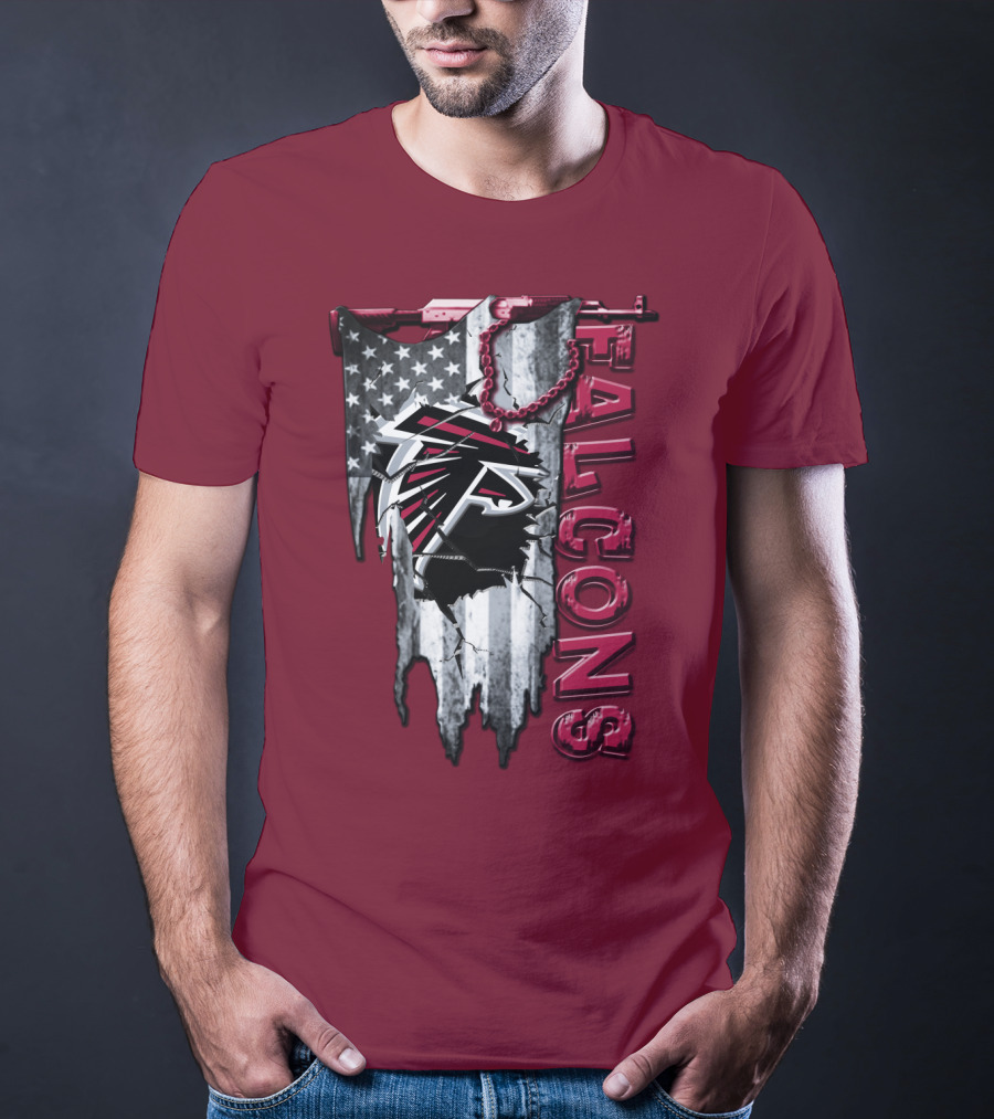 Atlanta Falcons American Flag Football Team T-Shirt