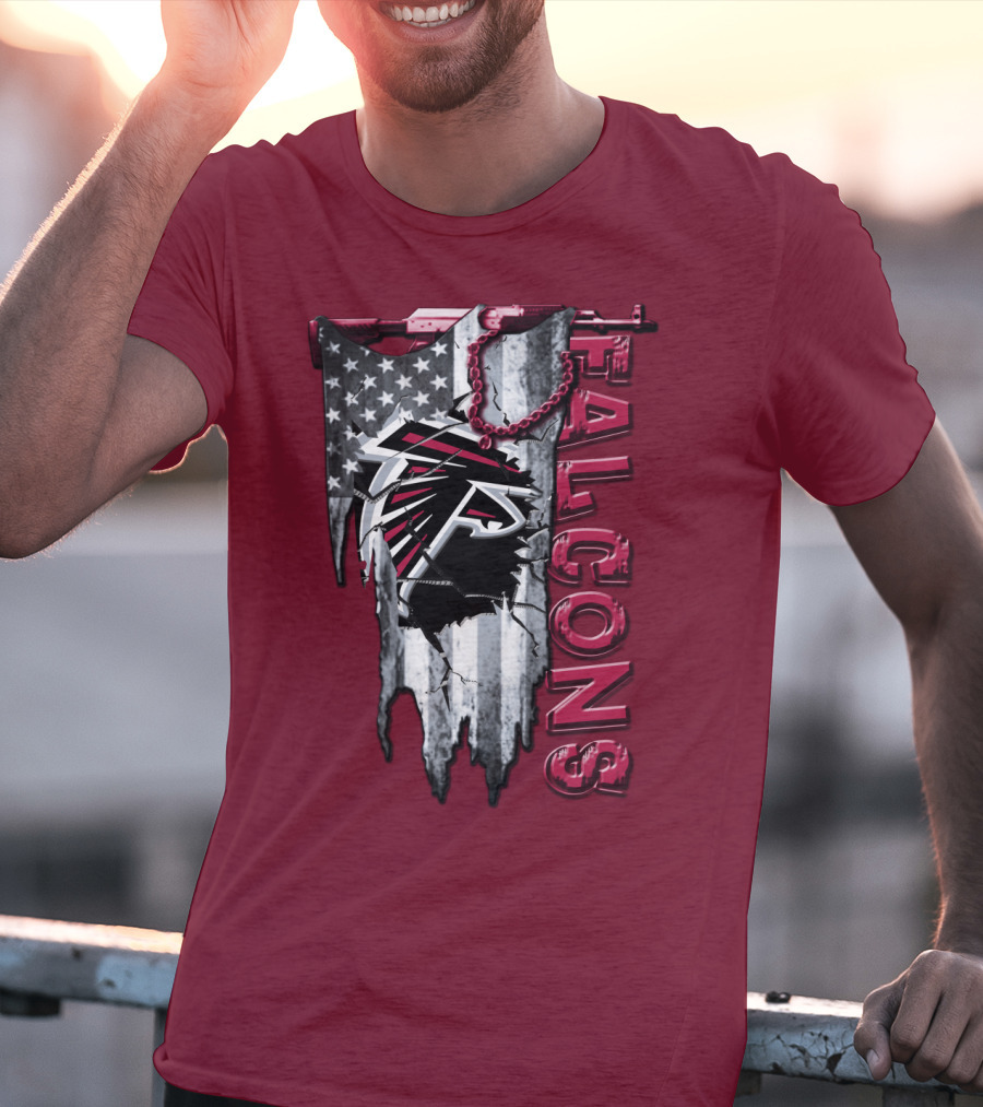 Atlanta Falcons American Flag Football Team T-Shirt