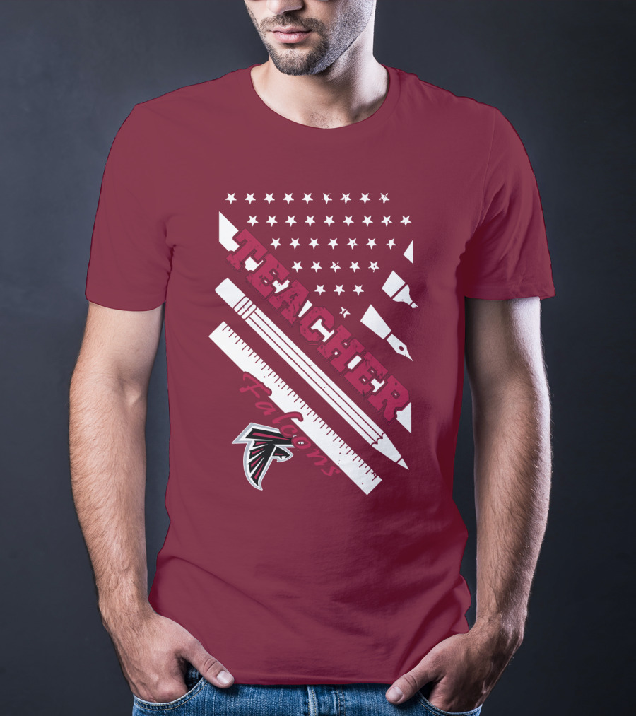 Atlanta Falcons Teacher Stars And Stationery Theme T-Shirt