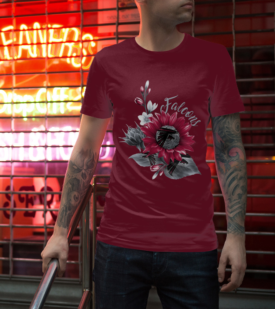 Falcons Floral Atlanta Falcons Logo Blossom T-Shirt