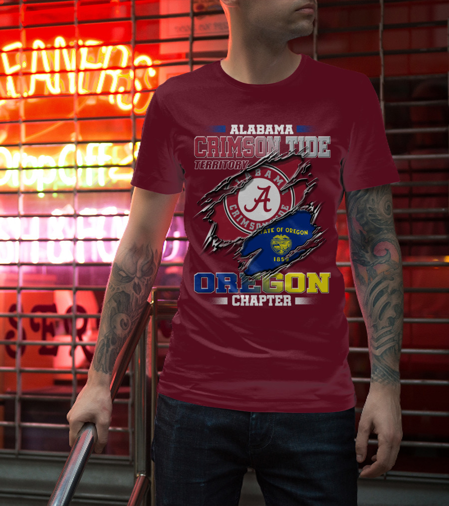 Alabama Crimson Tide Territory Oregon Chapter State Of Oregon 1859 T-Shirt