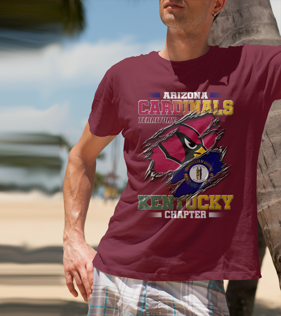 Arizona Cardinals Territory Kentucky Chapter Commonwealth Of Kentucky Flag T-Shirt