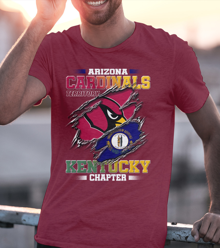 Arizona Cardinals Territory Kentucky Chapter Commonwealth Of Kentucky Flag T-Shirt