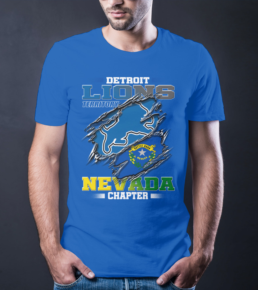Detroit Lions Territory Nevada Chapter Battle Born T-Shirt
