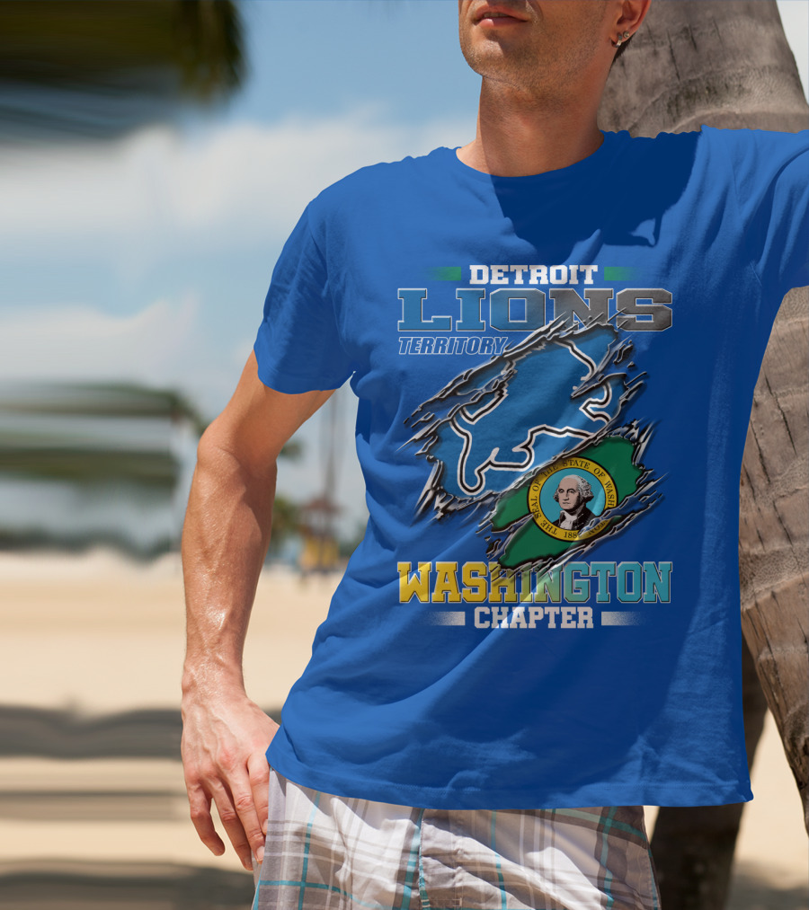 Detroit Lions Territory Washington Chapter Seal Of The State Of Washington T-Shirt
