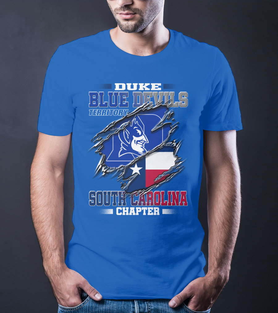 Duke Blue Devils Territory South Carolina Chapter Texas Flag T-Shirt