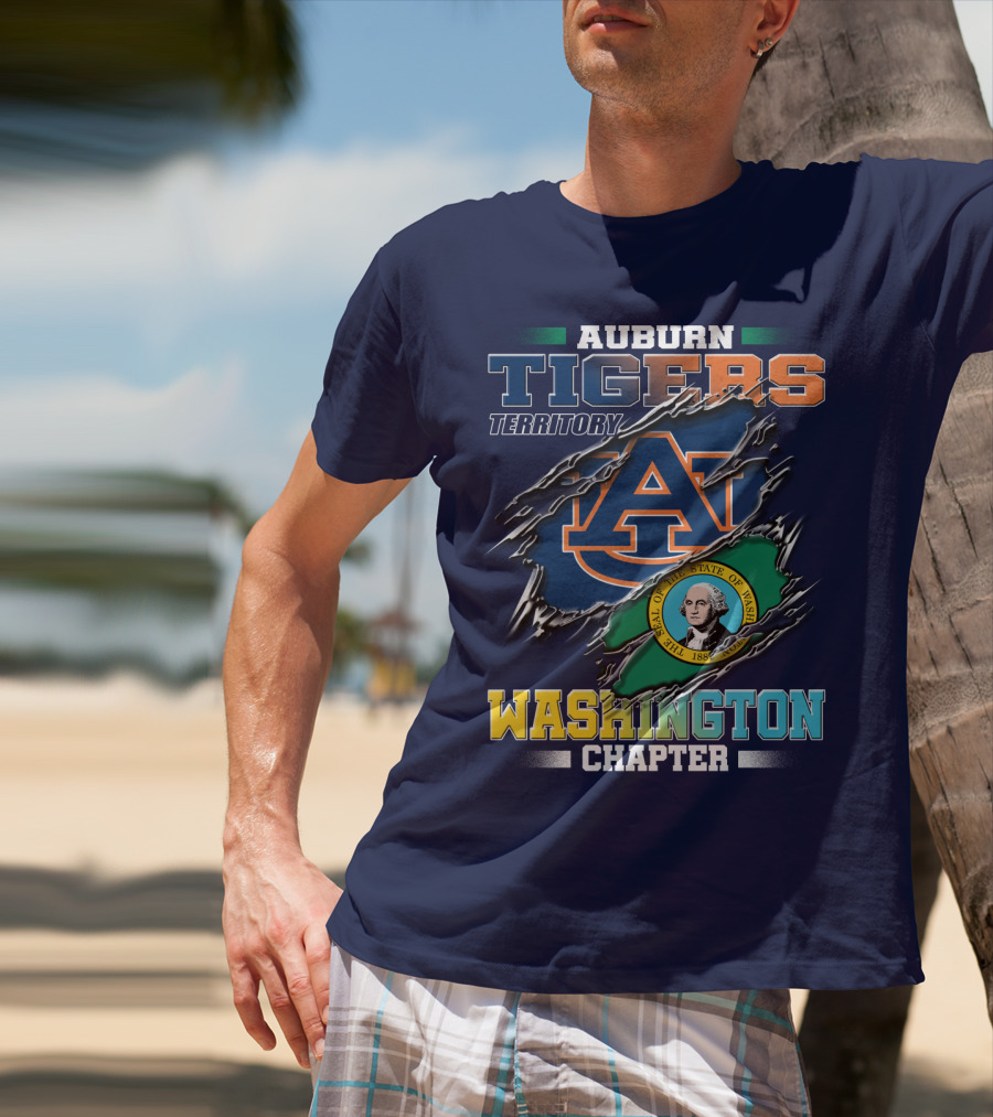 Auburn Tigers Territory Washington Chapter Seal Of Washington T-Shirt