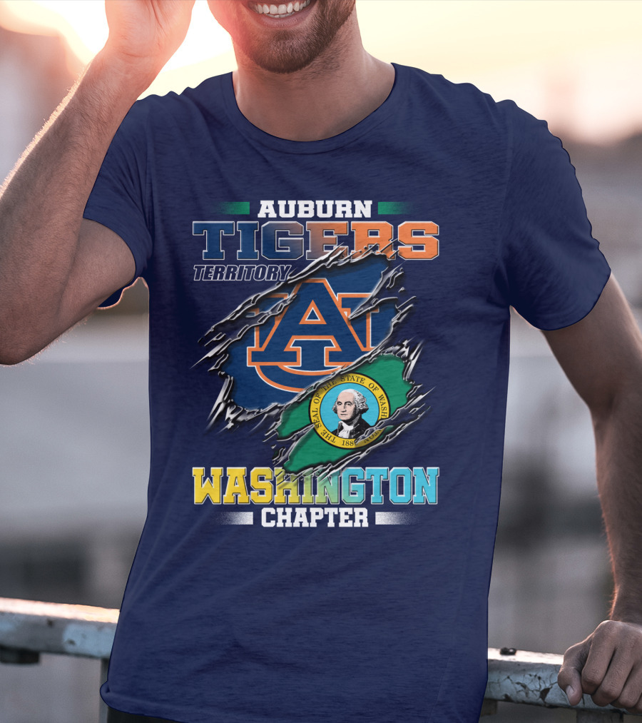 Auburn Tigers Territory Washington Chapter Seal Of Washington T-Shirt