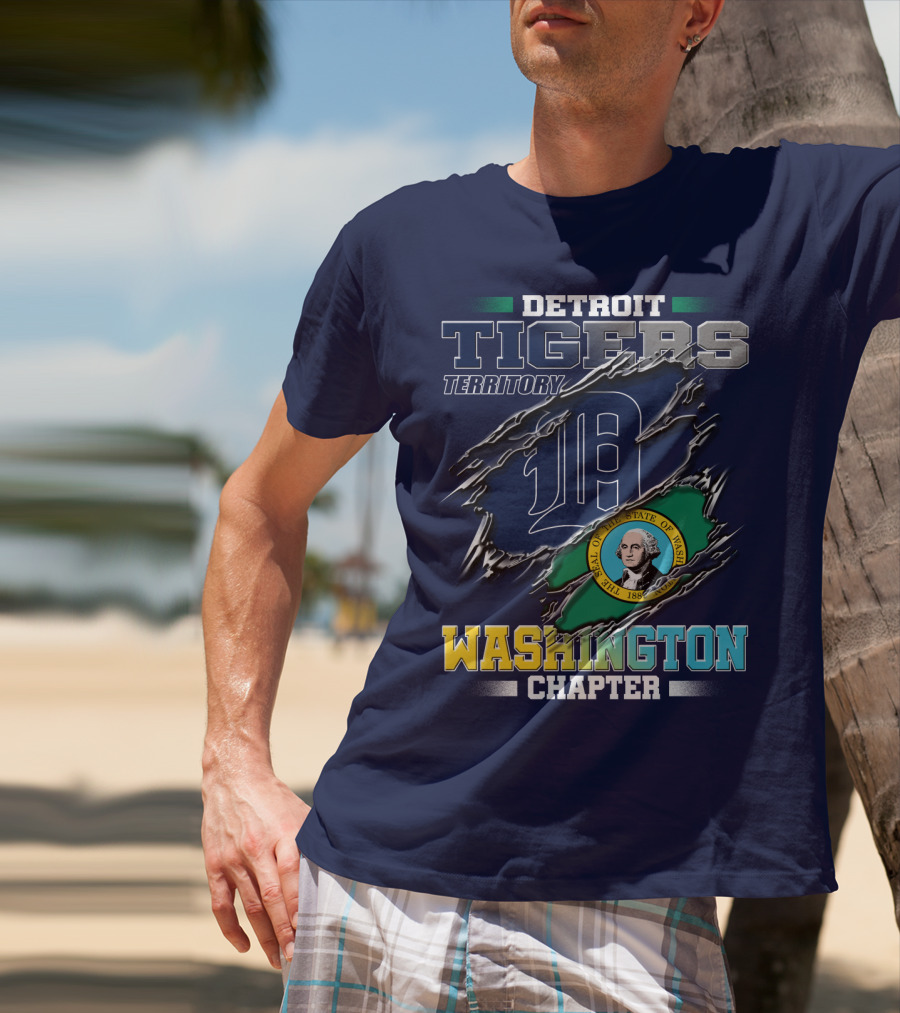 Detroit Tigers Territory Washington Chapter State Seal T-Shirt