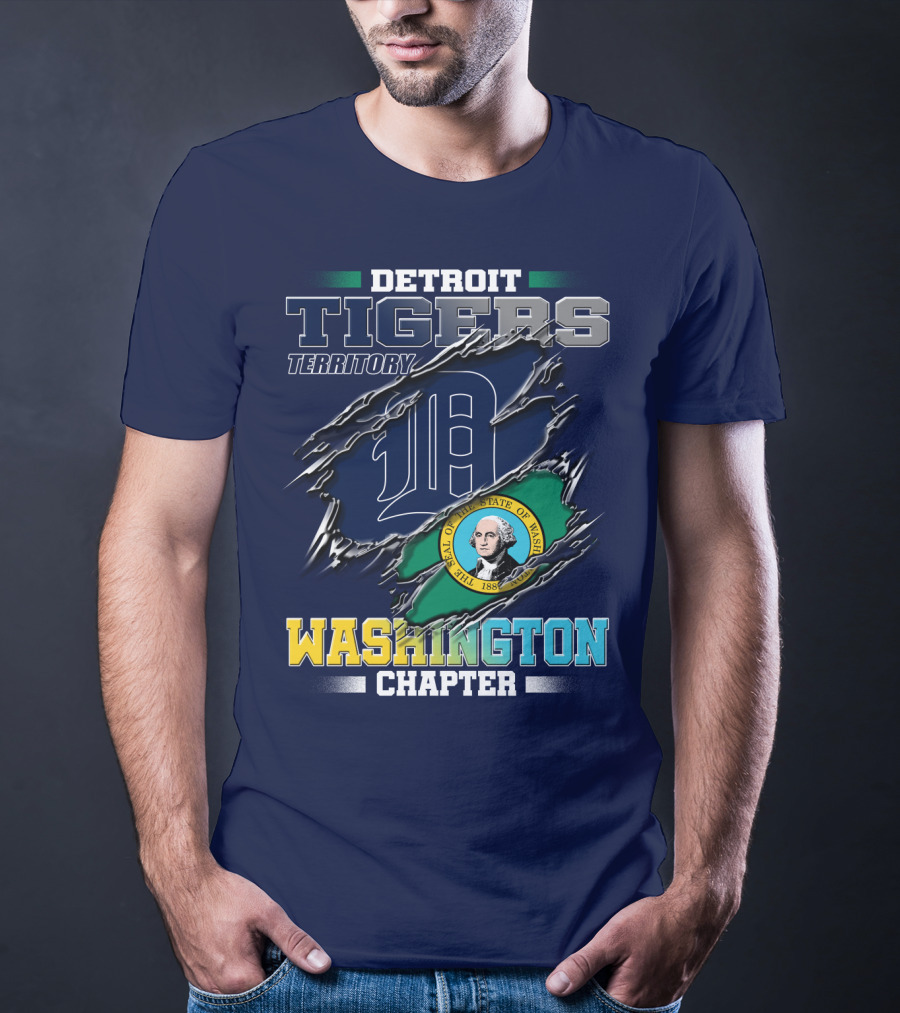 Detroit Tigers Territory Washington Chapter State Seal T-Shirt
