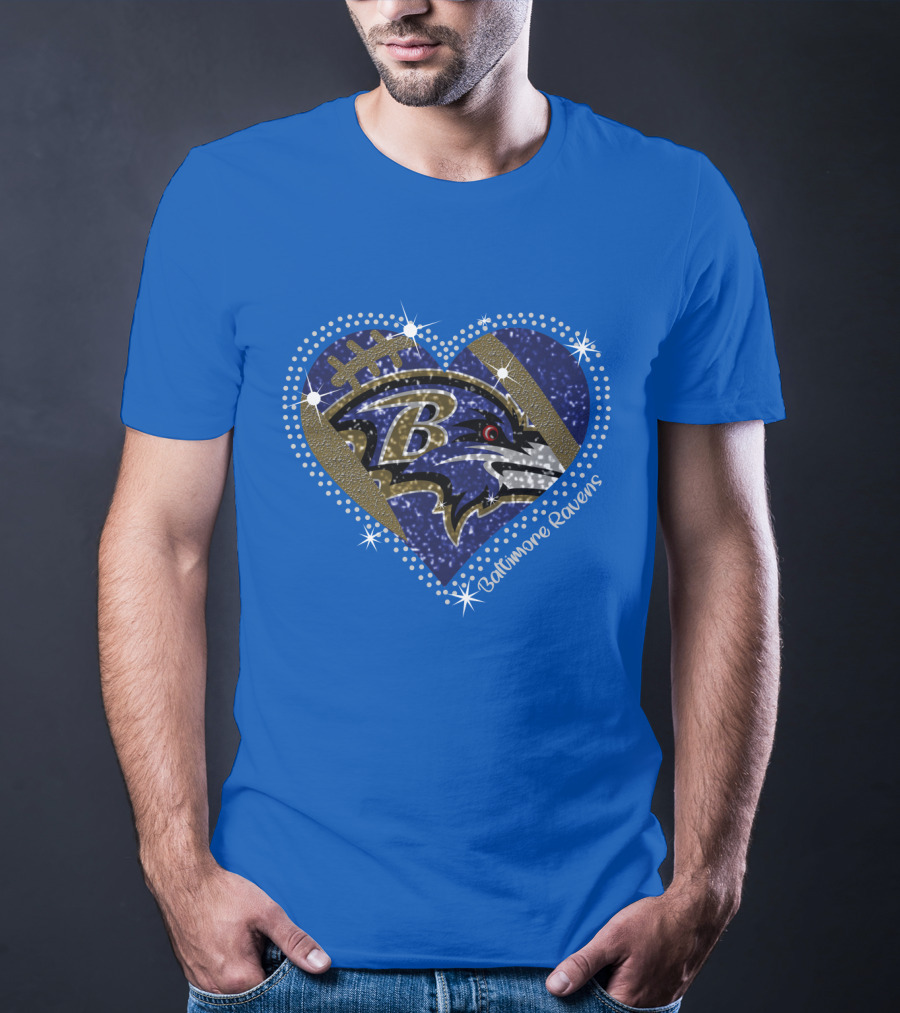 Baltimore Ravens Heart Football T-Shirt