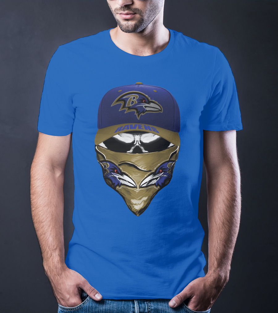 Baltimore Ravens Ravens Bandana And Logo Hat Combo T-Shirt