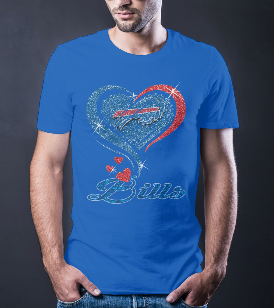 Buffalo Bills Heart Logo And Script T-Shirt