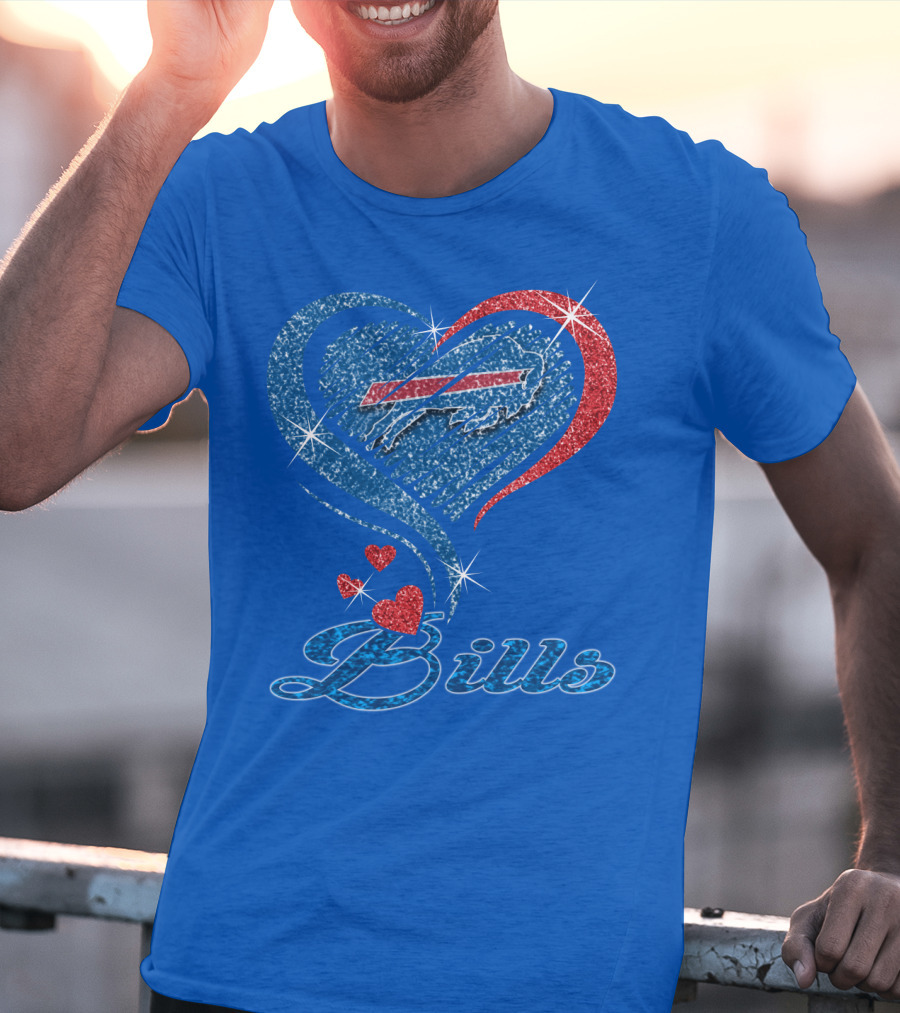 Buffalo Bills Heart Logo And Script T-Shirt