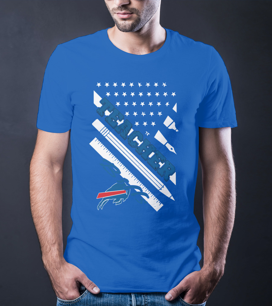 Usa Flag Teacher Buffalo Bills T-Shirt