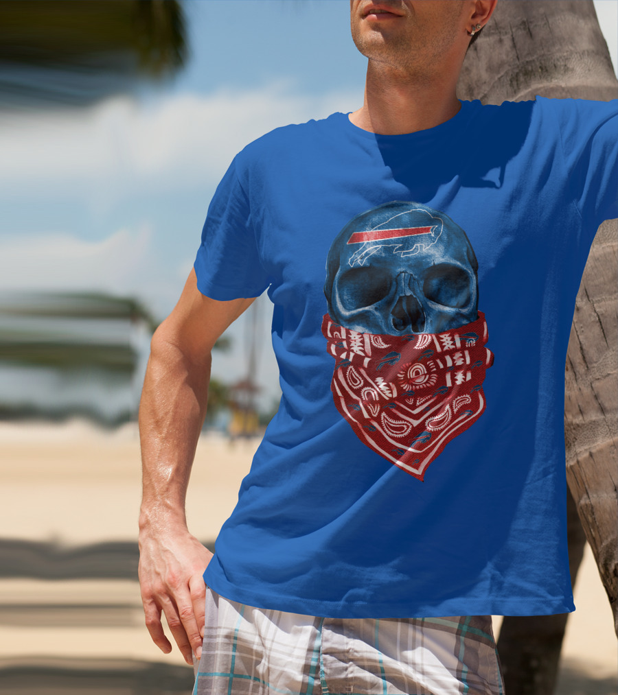 Buffalo Bills Skull With Bandana T-Shirt