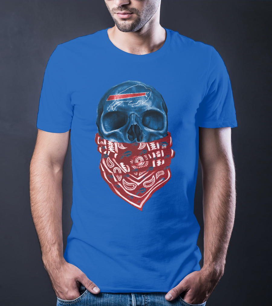 Buffalo Bills Skull With Bandana T-Shirt