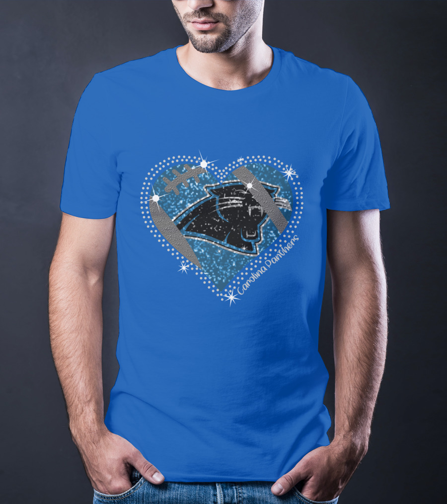 Carolina Panthers Heart Football T-Shirt