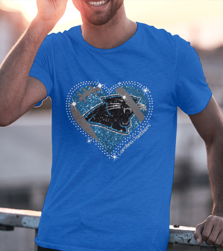 Carolina Panthers Heart Football T-Shirt