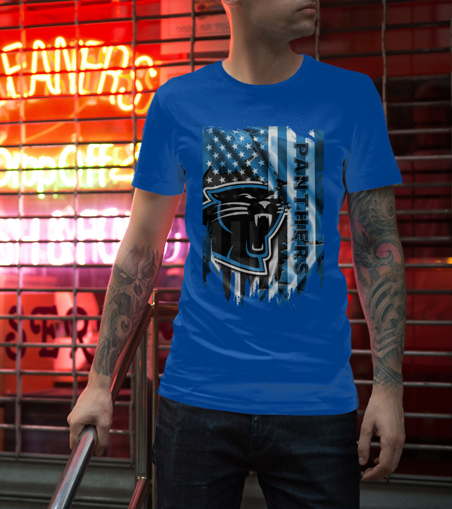 Panthers American Flag Stars And Stripes T-Shirt