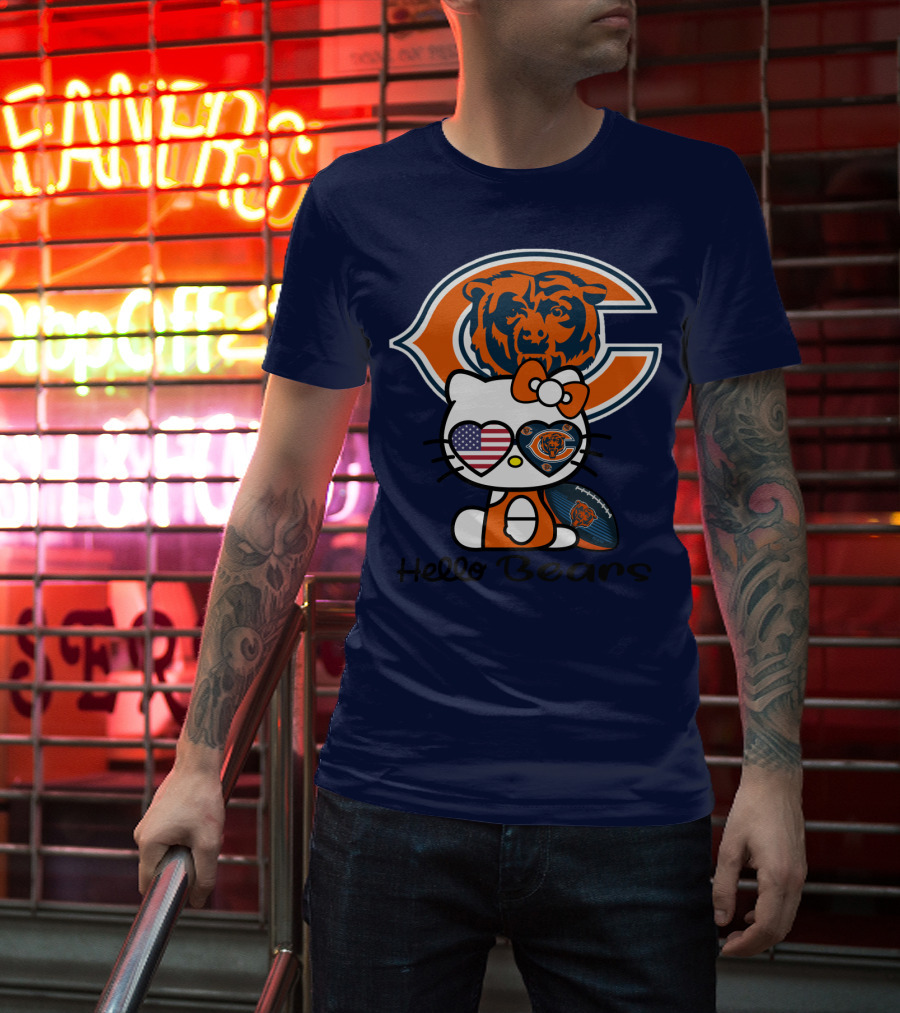 Hello Bears Chicago Bears Football Kitty T-Shirt